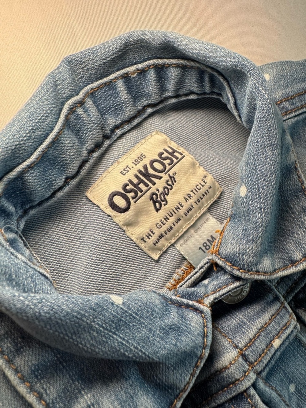 OshKosh B'gosh Light Blue Denim Jacket with Contrast Stitching